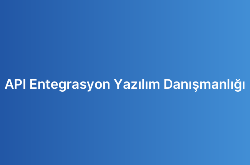 API Entegrasyon Yazılım Danışmanlığı