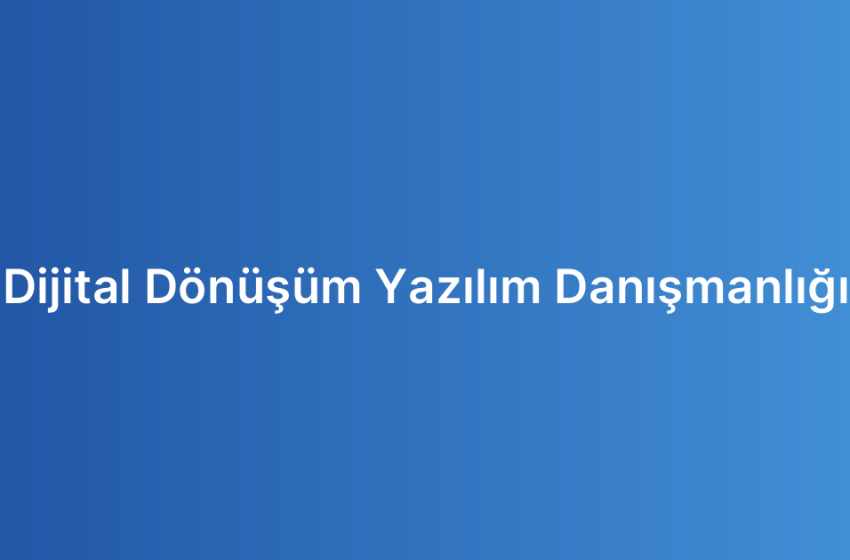 Dijital Dönüşüm Yazılım Danışmanlığı