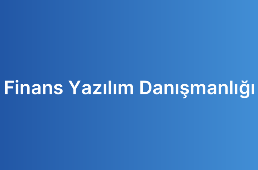 Finans Yazılım Danışmanlığı