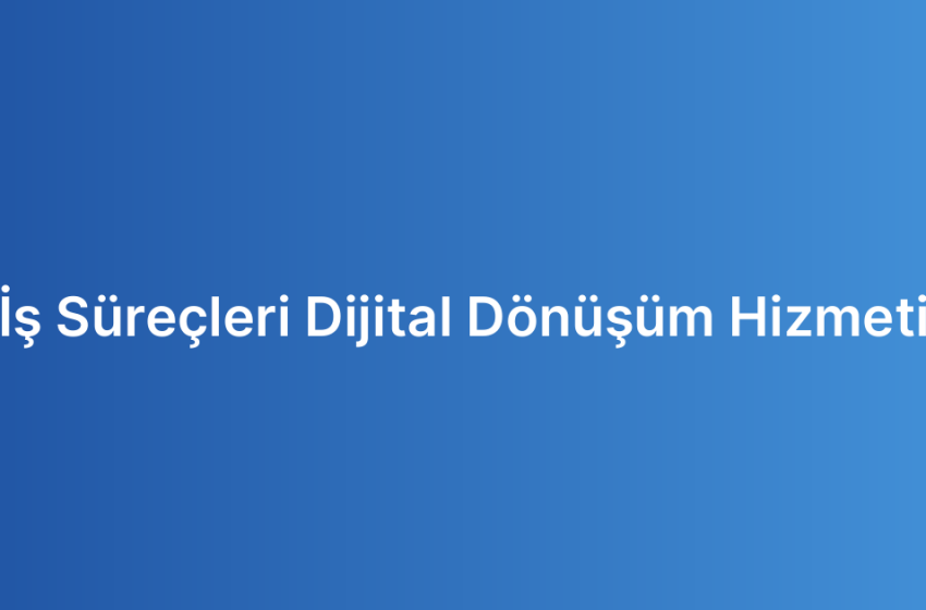 İş Süreçleri Dijital Dönüşüm Hizmeti