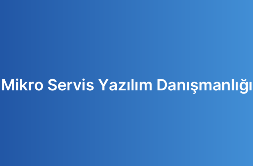 Mikro Servis Yazılım Danışmanlığı