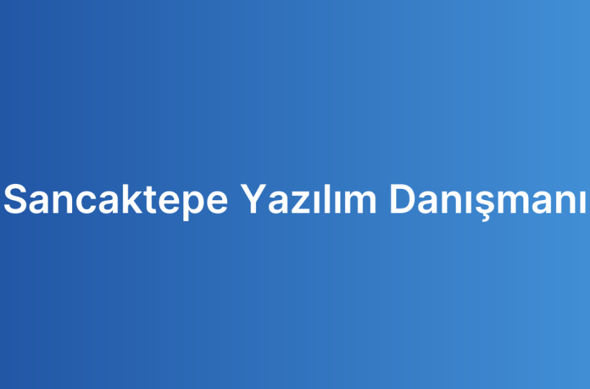 Sancaktepe Yazılım Danışmanı