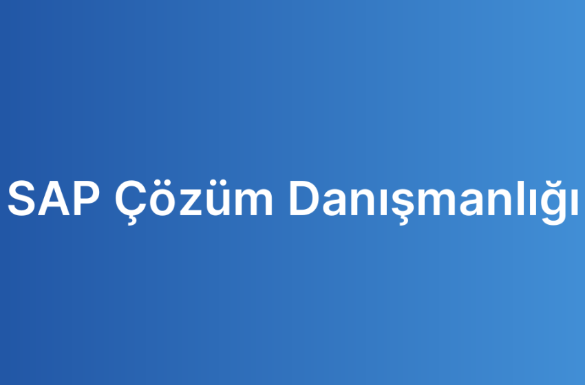SAP Çözüm Danışmanlığı