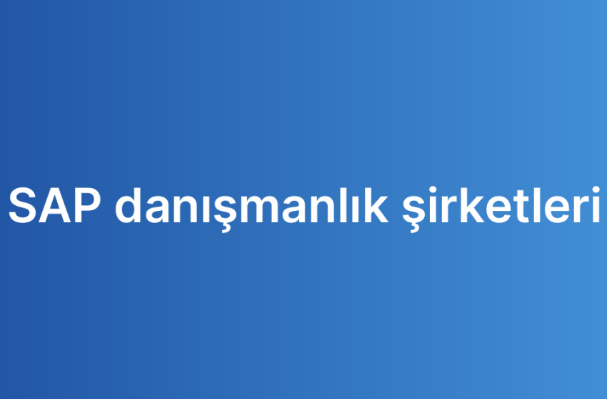 SAP danışmanlık şirketleri