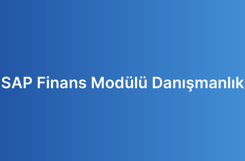 SAP Finans Modülü Danışmanlık