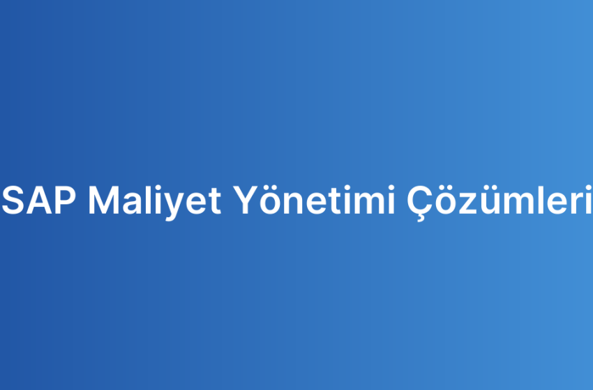 SAP Maliyet Yönetimi Çözümleri
