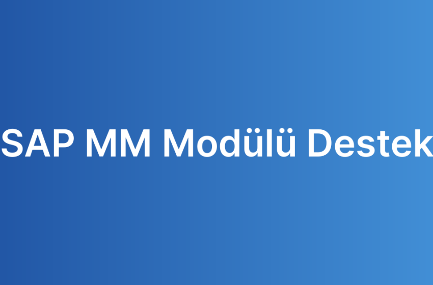 SAP MM Modülü Destek