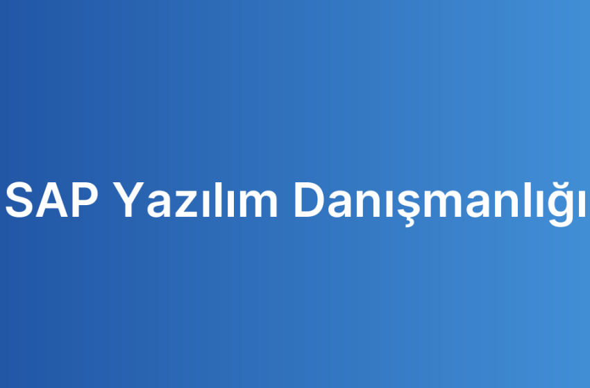 SAP Yazılım Danışmanlığı
