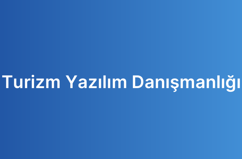 Turizm Yazılım Danışmanlığı