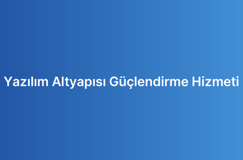 Yazılım Altyapısı Güçlendirme Hizmeti