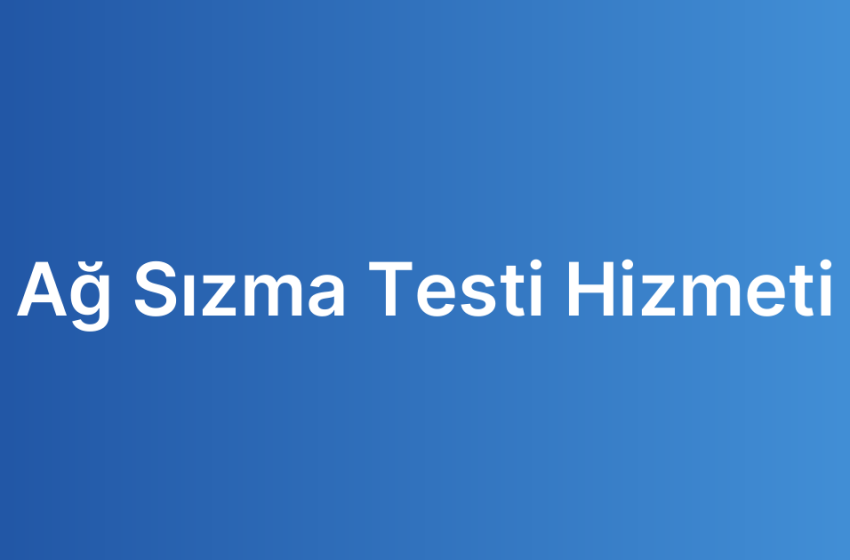 Ağ Sızma Testi Hizmeti