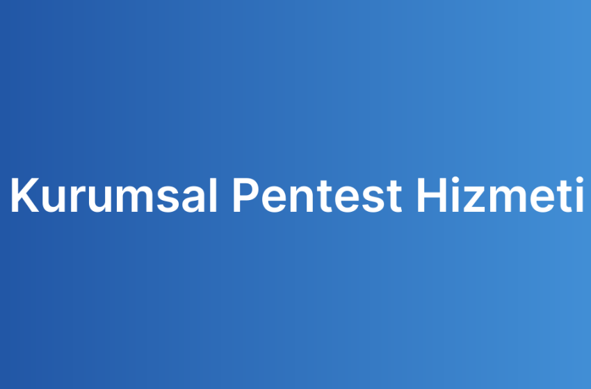 Kurumsal Pentest Hizmeti