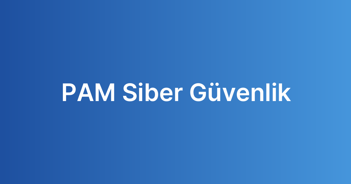 PAM Siber Güvenlik