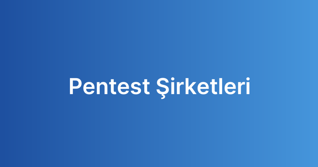 Pentest Şirketleri