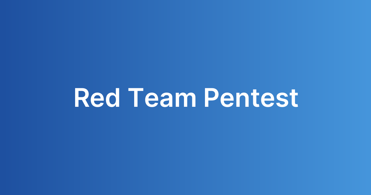 Red Team Pentest