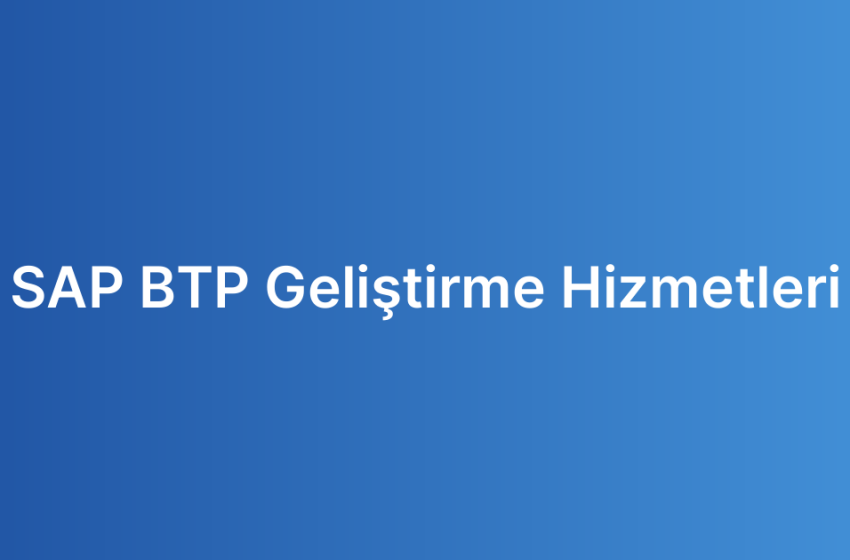 SAP BTP Geliştirme Hizmetleri