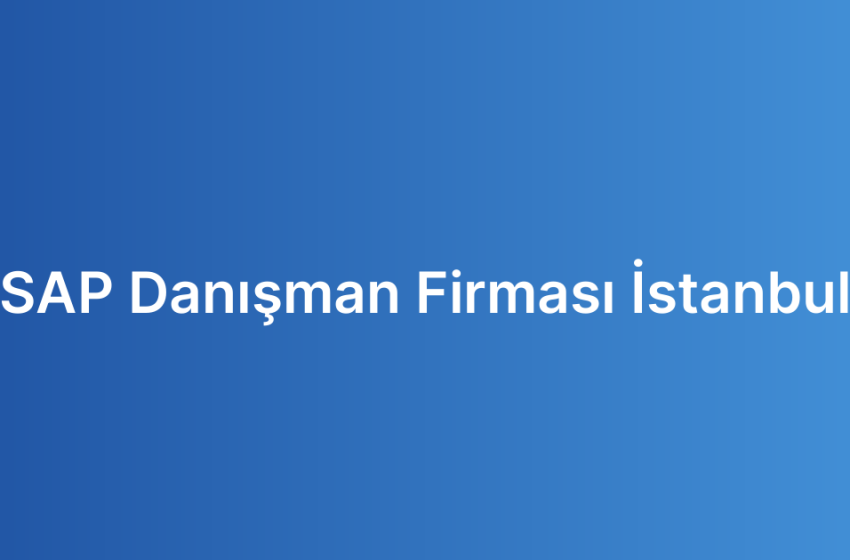SAP Danışman Firması İstanbul