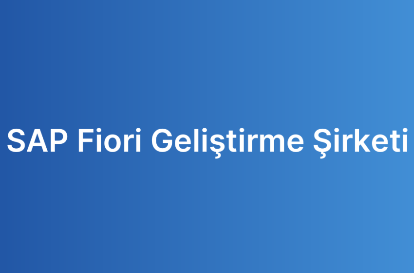 SAP Fiori Geliştirme Şirketi