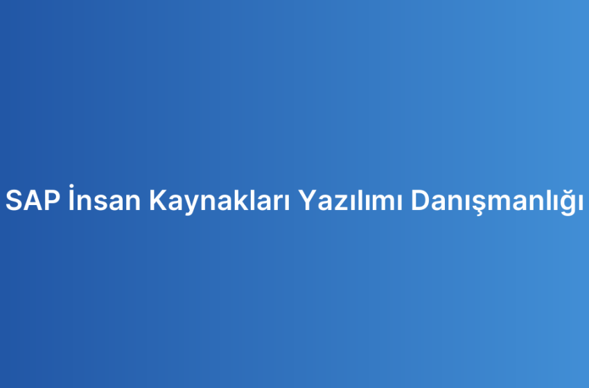 SAP İnsan Kaynakları Yazılımı Danışmanlığı