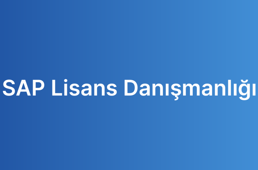 SAP Lisans Danışmanlığı