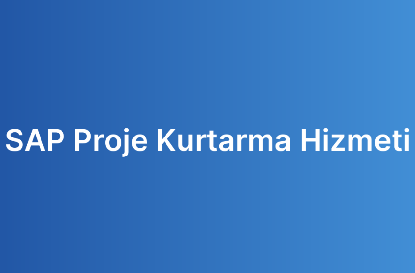 SAP Proje Kurtarma Hizmeti