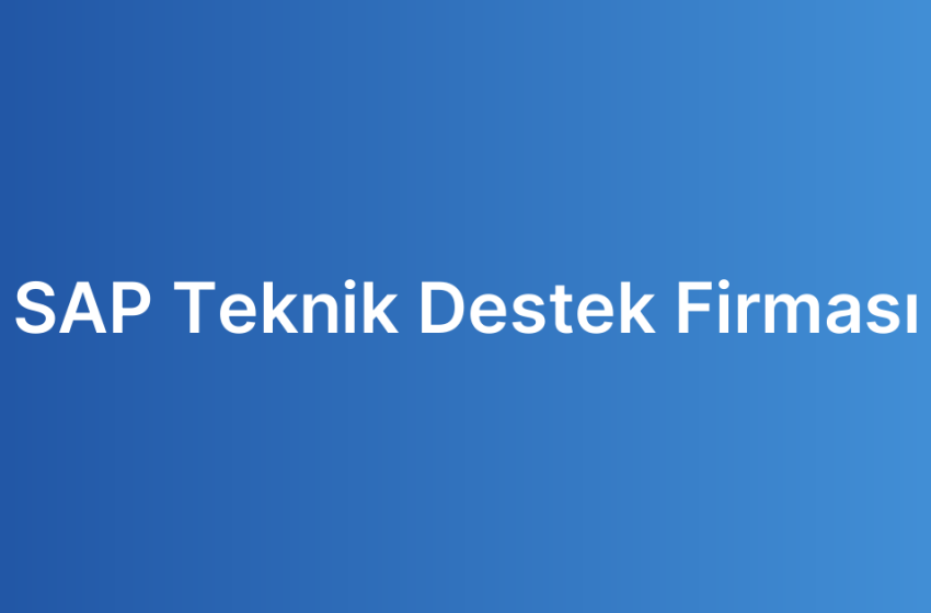 SAP Teknik Destek Firması