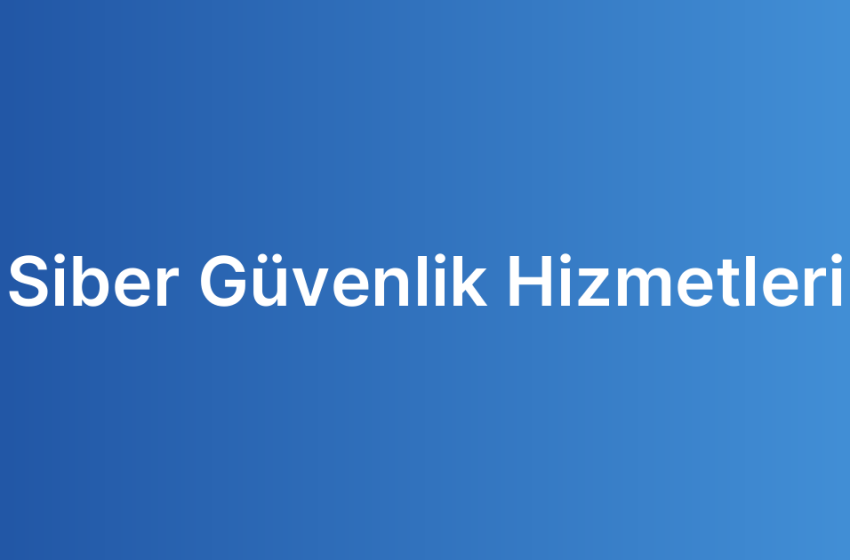 Siber Güvenlik Hizmetleri