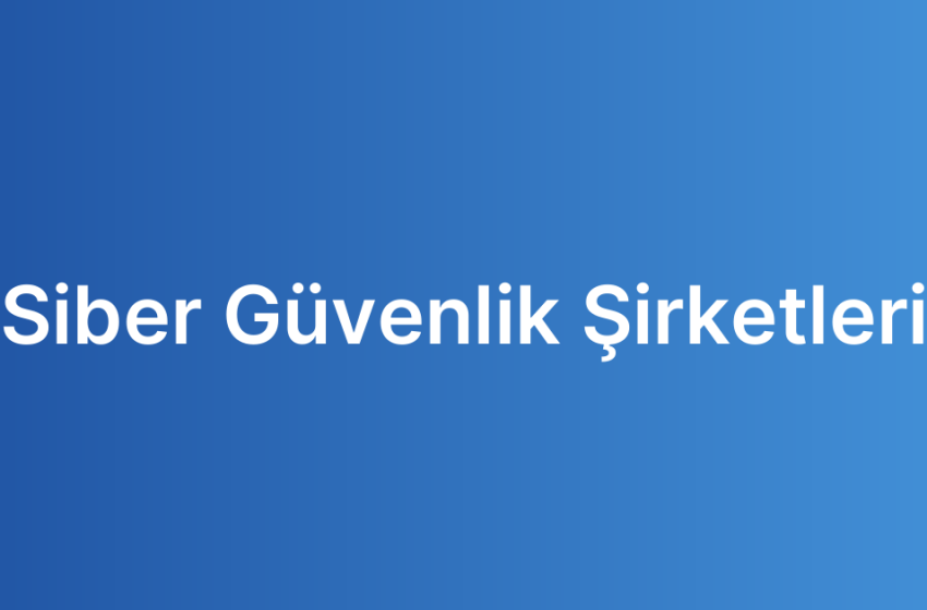 Siber Güvenlik Şirketleri