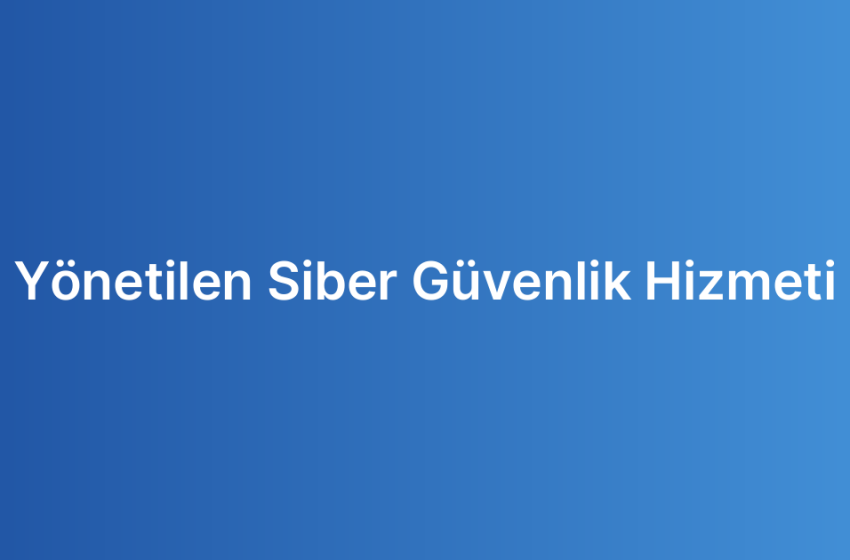 Yönetilen Siber Güvenlik Hizmeti