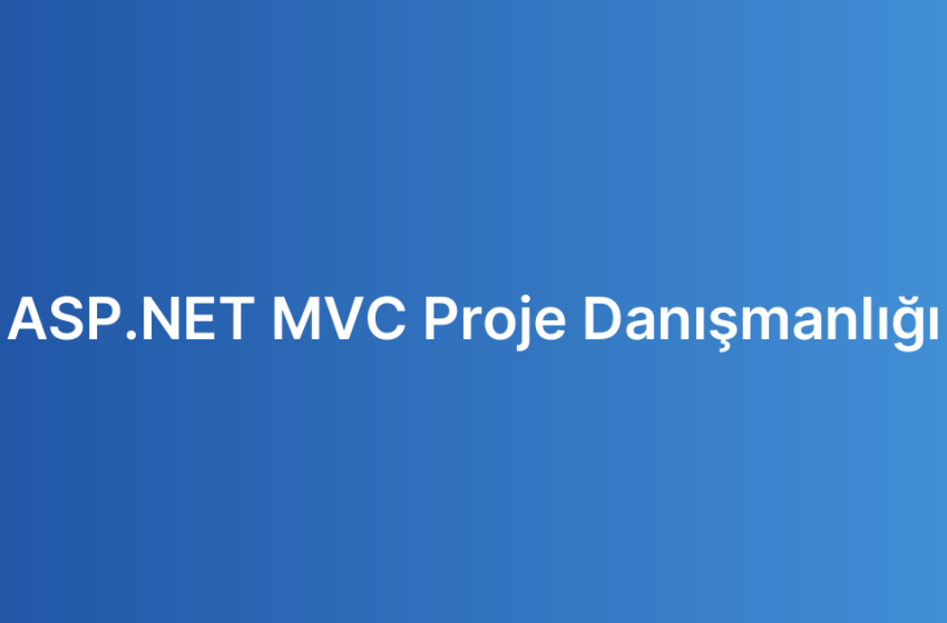 ASP.NET MVC Proje Danışmanlığı