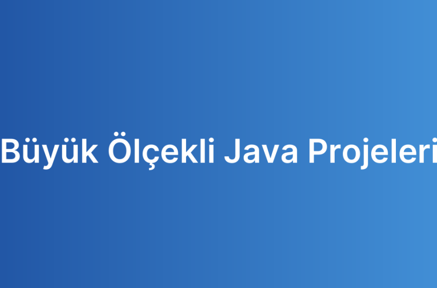 Büyük Ölçekli Java Projeleri