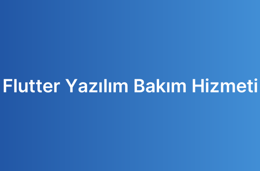 Flutter Yazılım Bakım Hizmeti