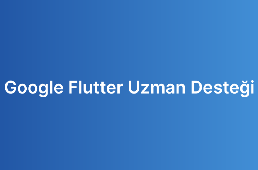 Google Flutter Uzman Desteği