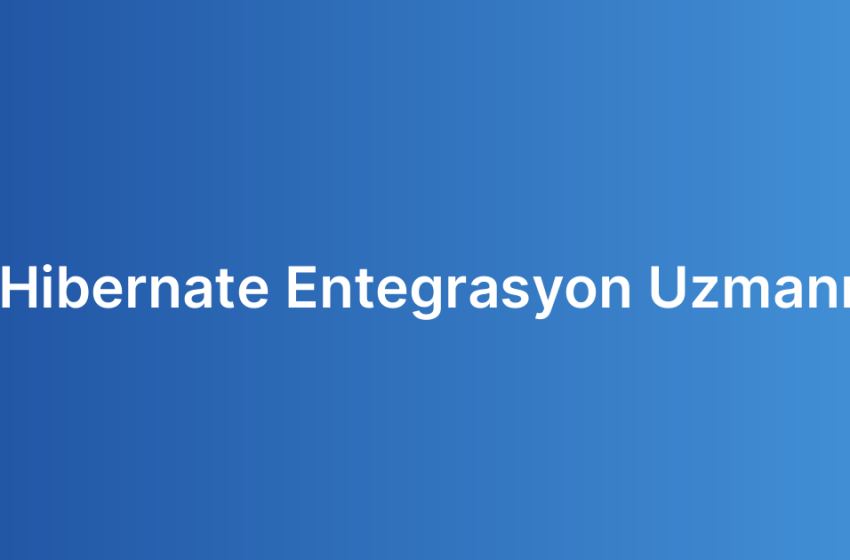 Hibernate Entegrasyon Uzmanı