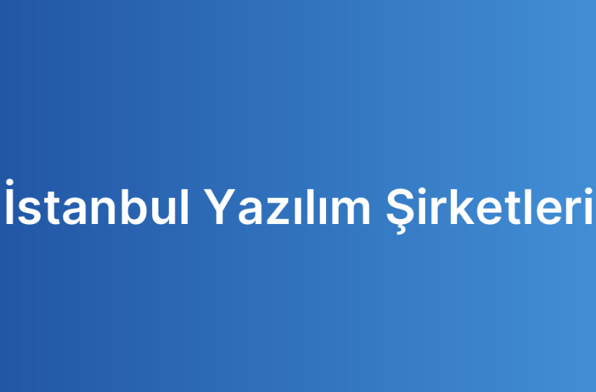 İstanbul Yazılım Şirketleri