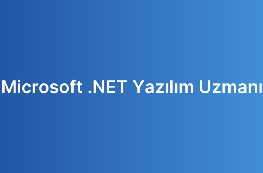 Microsoft .NET Yazılım Uzmanı