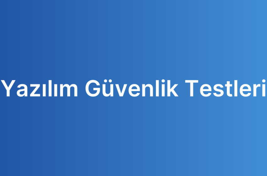 Yazılım Güvenlik Testleri