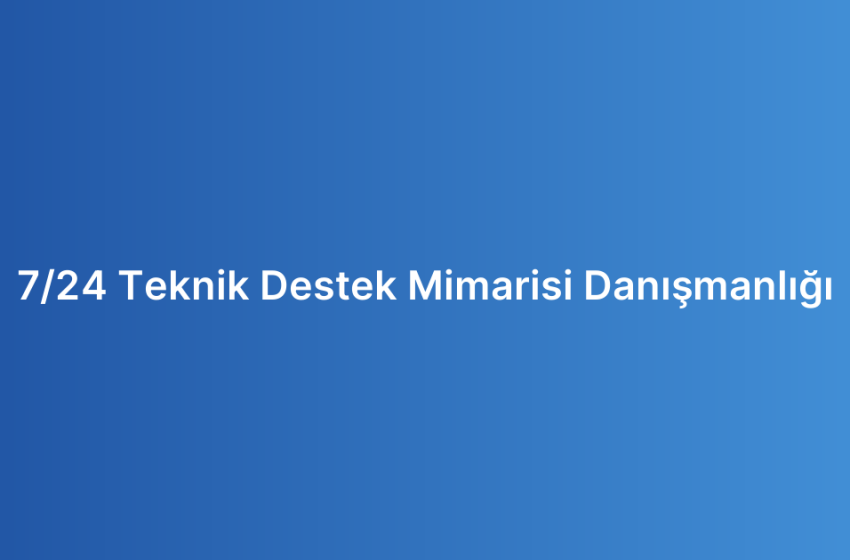 7/24 Teknik Destek Mimarisi Danışmanlığı