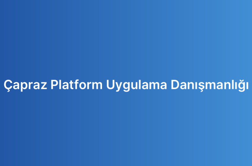 Çapraz Platform Uygulama Danışmanlığı