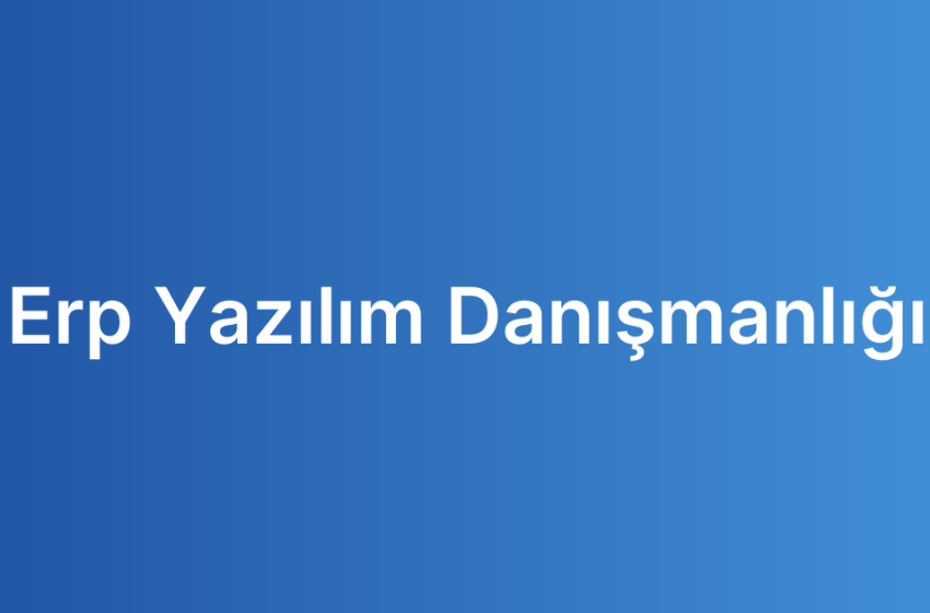 Erp Yazılım Danışmanlığı