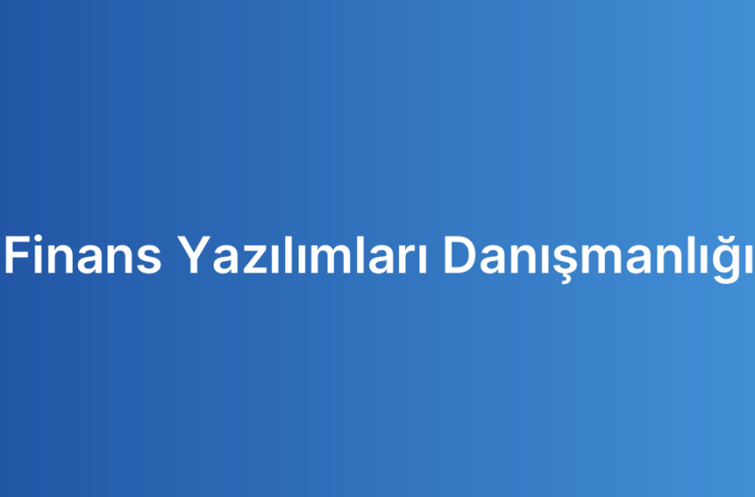 Finans Yazılımları Danışmanlığı