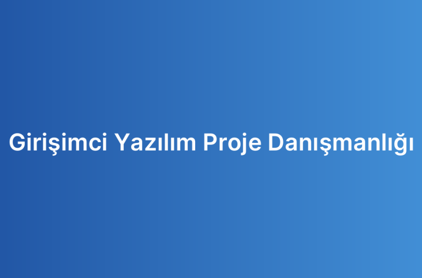 Girişimci Yazılım Proje Danışmanlığı