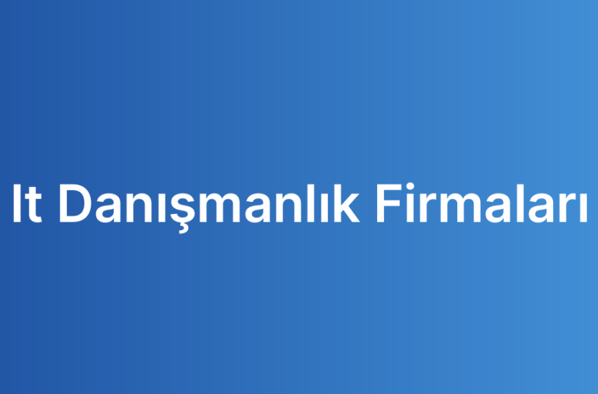 It Danışmanlık Firmaları