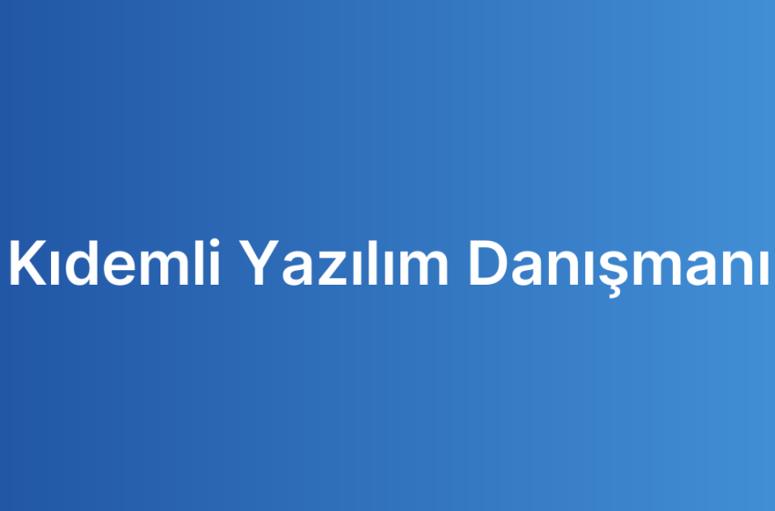 Kıdemli Yazılım Danışmanı