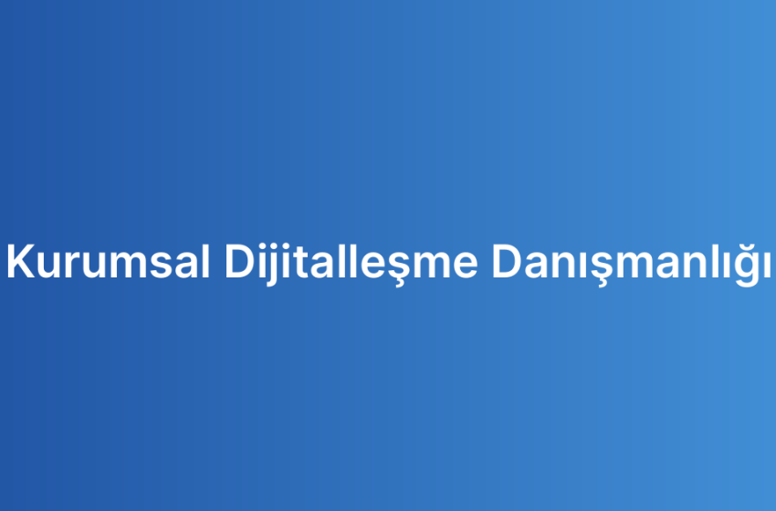 Kurumsal Dijitalleşme Danışmanlığı
