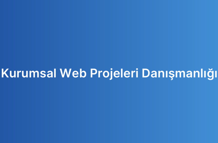 Kurumsal Web Projeleri Danışmanlığı