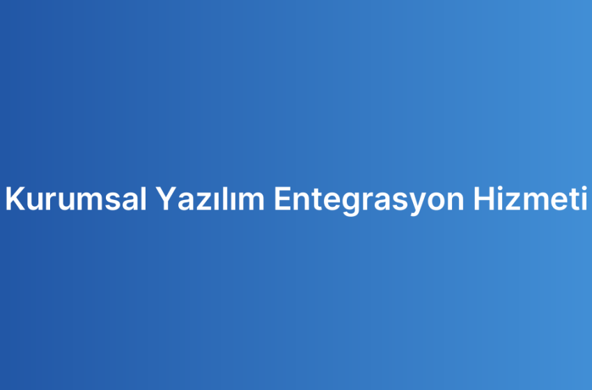 Kurumsal Yazılım Entegrasyon Hizmeti