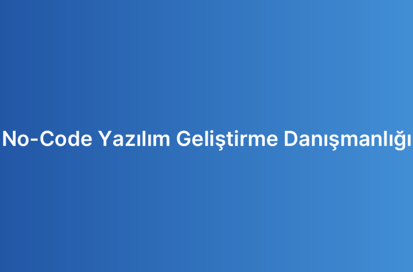No-Code Yazılım Geliştirme Danışmanlığı