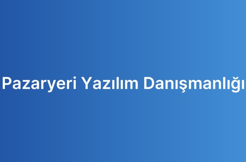 Pazaryeri Yazılım Danışmanlığı
