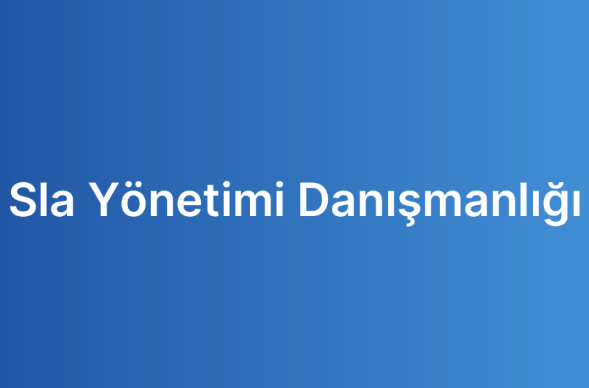 Sla Yönetimi Danışmanlığı